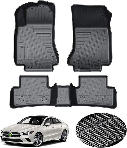 KUST Custom Fit Floor Mats for Mercedes Benz CLA 2014-2019/GLA 2015-2020 All Weather Floor Liners 1st & 2nd Row Carpet Liners Non-Slip Black