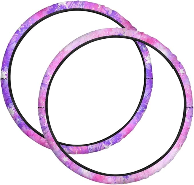 Wheelchair Wheel Covers Purple Tie-Dye Stars Stars 2 PCS Wheelchair Tyre Covers Neoprene Wheel Cover for Transport Wheelchair Wheels
