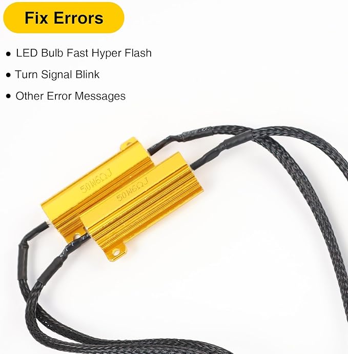 3157 4157 T25 Led Load Resistor Harness Led Turn Signal Fix Hyper Flash | 50w 6ohm Load Resistos Decoders Plug And Play Anti Hyper Flash Brake Light Led Blinker Switchback Led Resistor