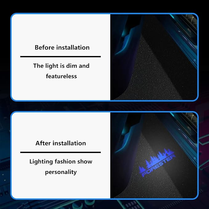 2 Pcs Non-Fading LED Car Door Logo Lights Courtesy Projector Laser Welcome Light Ghost Shadow Forester Accessories Puddle Lamp Compatible With Forester (Blue)