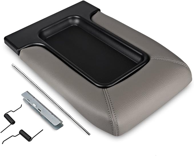 Center Console Lid Armrest Kit Compatible with Cadillac Chevrolet GMC | Compatible with Pickup Truck Suburban Tahoe Silverado Sierra Yukon XL-Replaces 19127365 Light Gray