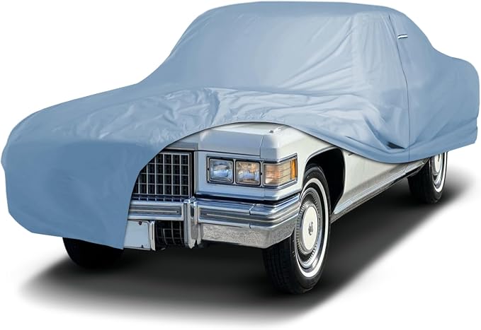 iCarCover Fits [1965-1976 Cadillac DeVille] Premium Custom Car Cover Waterproof All Weather Resistant Outdoor Indoor Sun Snow Storm UV Protection Form-Fit Padded Cover with Straps
