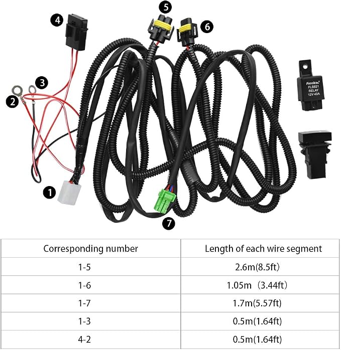 H11 880 881 H9 Fog Light Lamp Wiring Harness Socket Wire Connector with 40A Relay & ON/Off Switch Kits Fit for LED Work Lamp Driving Lights Etc