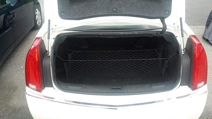 Trunk Organizer for Cadillac CTS (Coupe Sedan ONLY) 2003-2014 – Mesh Car Trunk Organizer – Cargo Net for Coupe, Sedans – Nylon Mesh Netting – Compatible with Cadillac CTS