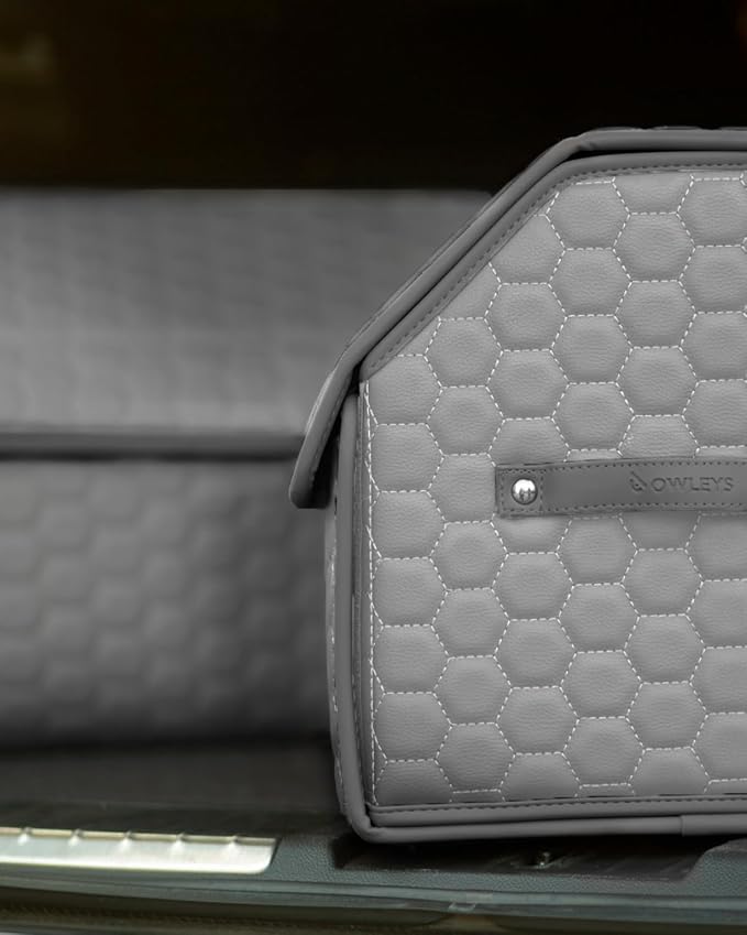 Owleys Car Tote Bundle - Trunk Organizer Set - Gray Interior Accessories (Gray 21.6" + 17.7")