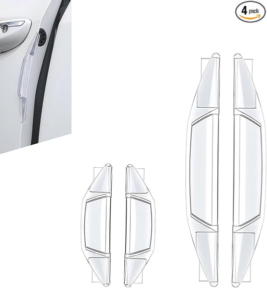 4PCS Car Door Edge Guards, Car Door Anti-Collision Strips, Self-Adhesive Car Door Protector Edge Guards with Airbag, Universal Protection Decorative Covers (Transparent)