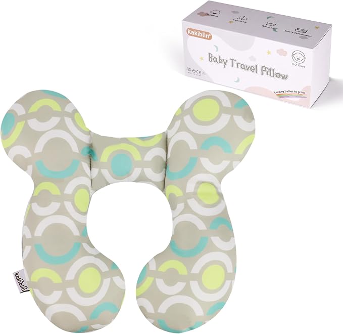 KAKIBLIN Baby Travel Pillow, Upgraded Baby Neck Pillows for Car Seat, Infant Neck Support Pillow for Head and Neck,Newborn Head Support for Car Seat,Pushchair