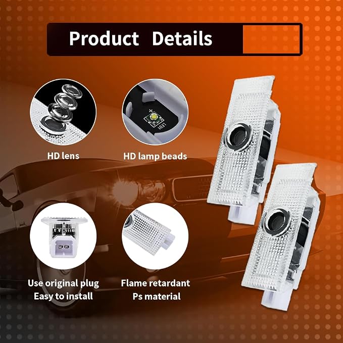 2 PCS Non-Fading LED Door Logo Lights Projector Compatible for Hornet 2023-present HD Ghost Shadow Light Puddle Lights Courtesy Step Lamps Kit Car Accessories (Whole car, Hornet)