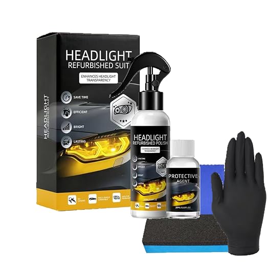 Cleardrive Headlight Restoration Kit, Headlight Restoration Kit, Headlights Cleaner and Restorer Kits, Limpiador De Faros Delanteros De Carro, Polimero Liquido para Restaurar Faros (1 Set)