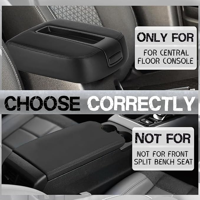 Upgrade Center Console Armrest lid Cover for Chevy GMC, 15217111, Black | For Silverado/Sierra 1500 2500HD 3500HD 2007-2013, Suburban1500/2500HD/3500HD, Avalanche, Yukon/Yukon XL & Tahoe 2007-2014