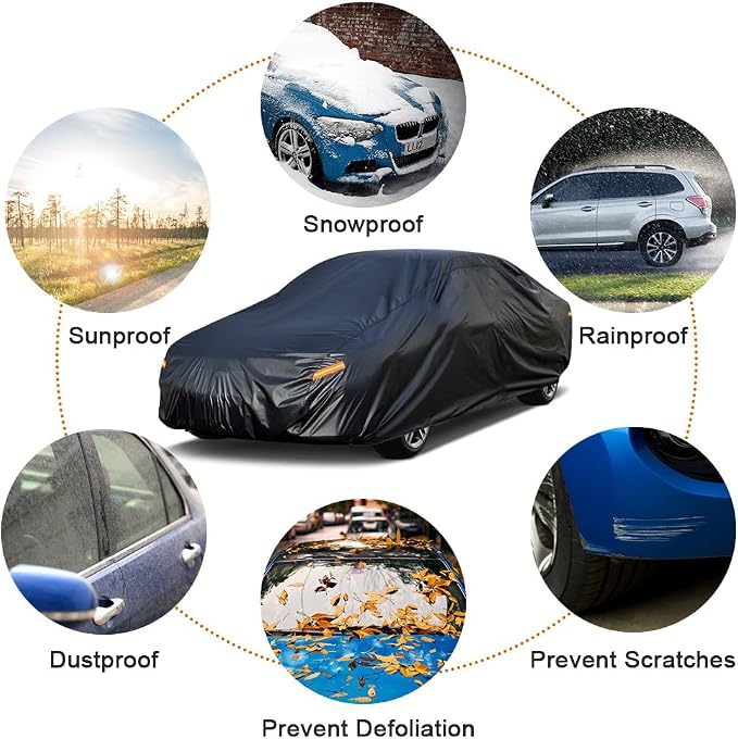 Kayme 7 Layers Car Cover Custom Fit for Mercedes Benz SLK Class 200 230 250 280 320 350 (1996-2025) Waterproof All Weather for Automobiles, Outdoor Full Cover Rain Sun UV Protection.
