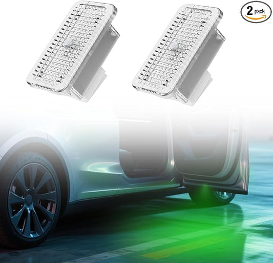 7 Color Car Door Welcome Lights,Car Puddle Light, Footwell Lamp Trunk Lights Compatible with Tesla Model 3 Model S Model Y Model X,2PACK
