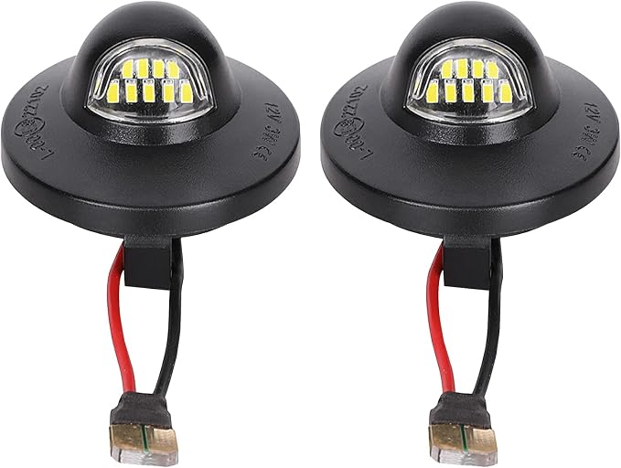 LED License Plate Light Tag Lights Assembly Compatible with Ford F150 F250 F350 F450 F550 Superduty Ranger Explorer Bronco Excursion Expedition,6000K White, 2PCS (Black)