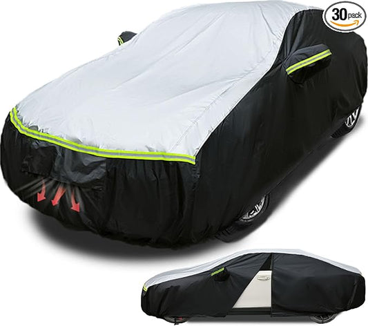 Car Cover Waterproof All Weather Tear-Resistant, Durable and Sun-Protective, Suitable for NissanSentra, Honda Civic, Kia K3/K4, Toyota Corolla, Hyundai Elantra, Fit Sedan Length (178-186 inch)