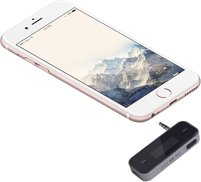 Beinhome FM Transmitter Audio Adapter Car Kit, Wireless in-Car Radio Transmitter Built-in 3.5mm Aux Port for Cars iPhone 6s 5 SE iPod iPad Smart Phones MP3 MP4 Audio Players