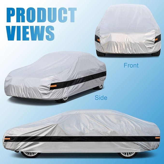 10 Layer Coupe Car Cover Waterproof All Weather for Automobiles,100% Waterproof Outdoor Car Covers Rain UV Protection.Custom Fit for Dodge Challenger,Ford Thunderbird,Pontiac Firebird,etc