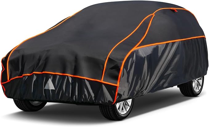 Kayme Hail Protector SUV Car Cover，Anti Hail Thickened Multi-Layered EVA Car Cover Waterproof All Weather with Wind Straps, Outdoor Hail Protection Cover, Fit SUV Jeep-Length (Up to 181 Inch)