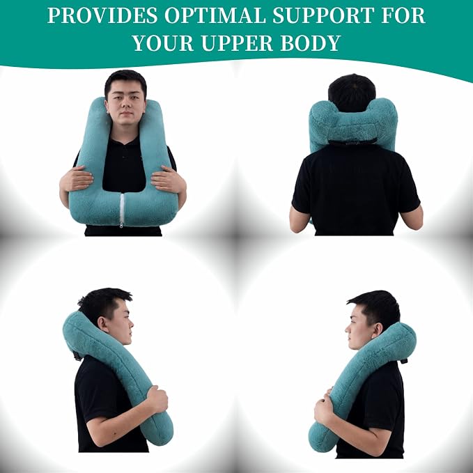 FHSGGP Travel Pillow Upgraded Version of Aircraft Travel Neck Pillow | With Storage bag, Sleep Pillows for Travel by Train, Car, or Plane, Supporting the Head and Body, Travel Pillow for Kids