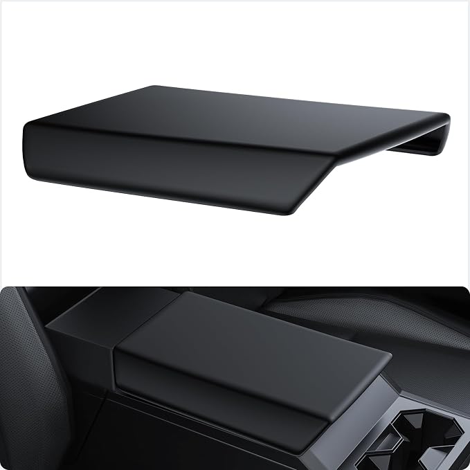 BASENOR Armrest Cover for 2026 2025 2024 Tesla Cybertruck Scratch Resistance Center Console Cover Non-Slip Arm Rest Protector [Proprietary Design] Cybertruck Interior Accessories Black