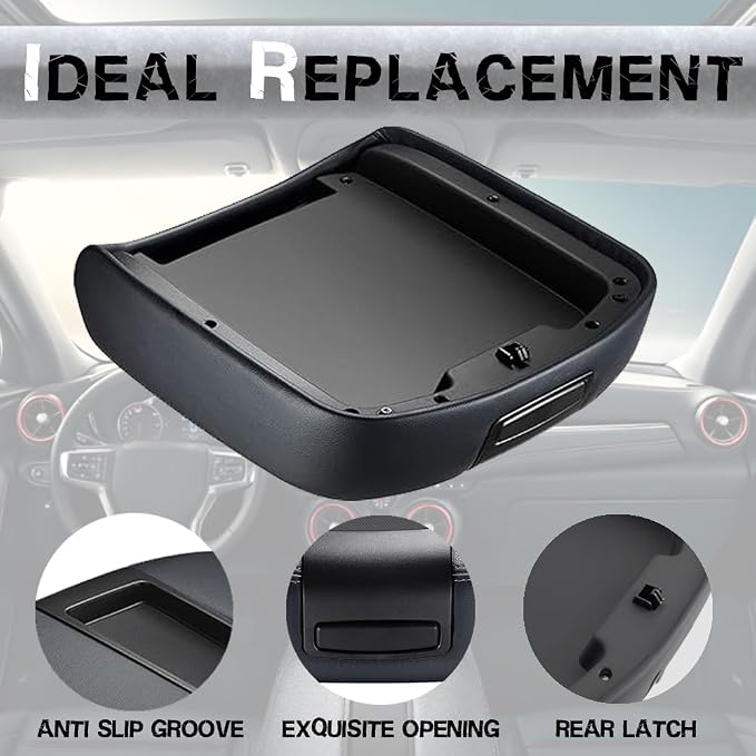 Upgrade Center Console Armrest lid Cover for Chevy GMC, 15217111, Black | For Silverado/Sierra 1500 2500HD 3500HD 2007-2013, Suburban1500/2500HD/3500HD, Avalanche, Yukon/Yukon XL & Tahoe 2007-2014