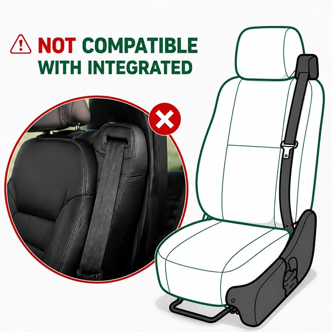 GIANT PANDA 2PCS Front Seat Covers for Chevy Silverado & GMC Sierra 1500 2500 3500 2007-2026 Crew Extended Double Cab Pickup,Custom Fit Chevy & GMC Truck Seat Protectors,Faux Leather (Solid Black)