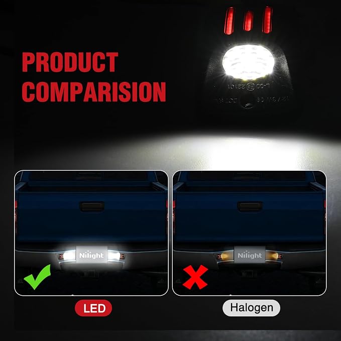 Nilight License Plate Lights Compatible with 1995 1996 1997 1998 1999 2000 2001 2002 2003 2004 Toyota Tacoma Red OLED Neon Tube 6000K White 2PCS Pack