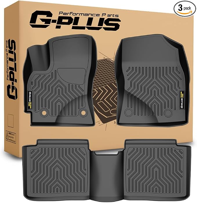 G-PLUS Floor Mats Fit Toyota Corolla 2014-2019 W/Automatic Transmission | All Weather Protection,Non-Slip,Custom Fit Floor Cargo Liner,TPE Full Coverage,1st & 2nd Row,Black,3PCS