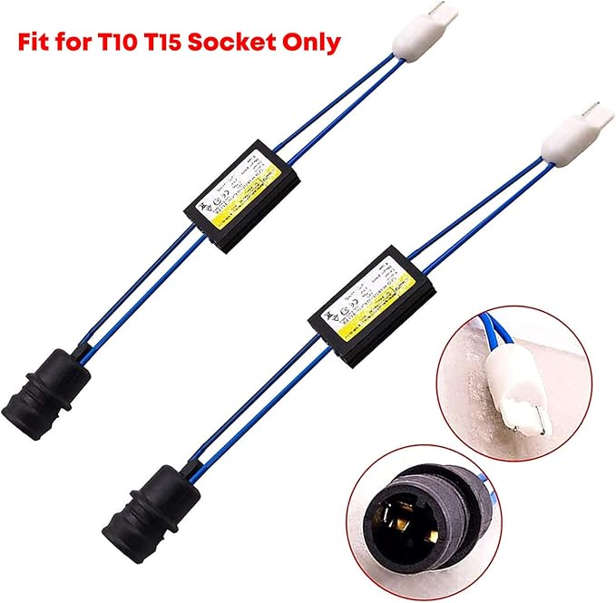 SOCAL-LED LIGHTING 2pcs T10 T15 W5W 168 194 921 2825 LED Load Resistor Signal Light Warning Canceller Adapter Error Free Decoder