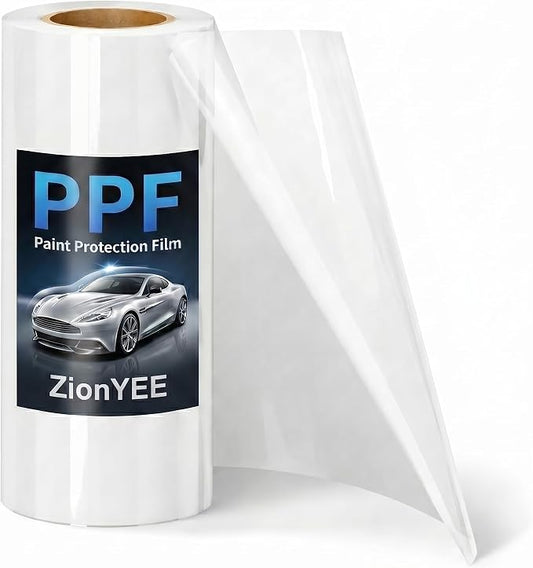 Piano Black PPF Paint Protection Film – 5FT x 50FT Roll with PET Liner, Ultra Gloss Finish, Bubble-Free & Repositionable Adhesive, UV Protection for Tesla Model Y/SUV/Truck (Gloss Clear)