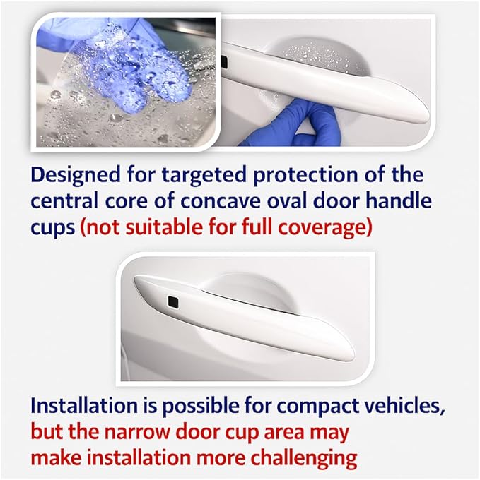 [3M]-5pcs(Pro) Customized Car Door Handle Cup Protector Made with 3M PPF | Made with 3M Paint Protection Film Pro Series, Sticker/Guard, Clear(Transparent), Anti Scratch, Universal Fit for Most Cars
