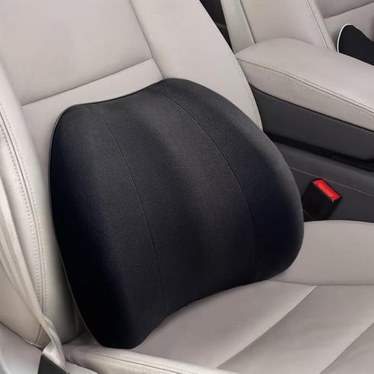 Really Plush Lumbar Support Pillow for Car Seat, Lower Back Support Pillow | 100% Memory Foam Lumbar Pillow - Breathable Removable Cover & Ergonomic Design, Back Pillow for Back Pain Relief(Black, 1PC)