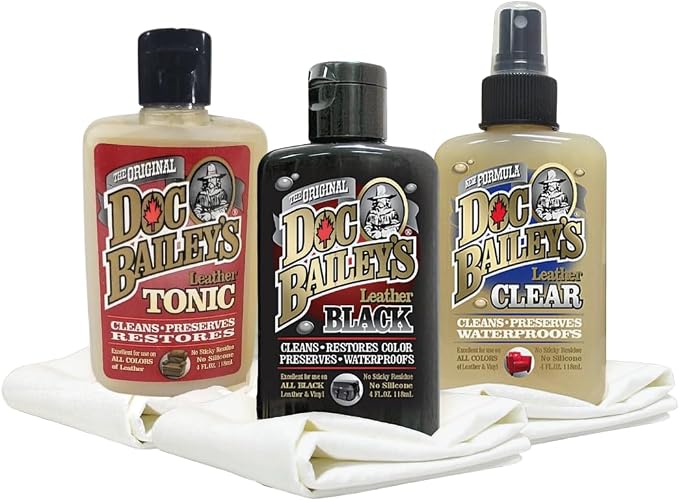 All Leather Care Detail Kit (Set of 3) - Restore, Protect, and Enhance Your Leather - Leather Cleaner, Conditioner, Waterproofer, & Protectant