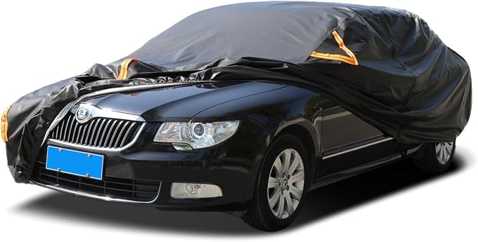 Car Cover Waterproof All Weather,Car Covers for Automobiles with Driver Door Zipper,Outdoor Car Cover Rain,Snow and UV Protection with Waterproof Adhesive Strip, Fit Sedan-Length 187" to192
