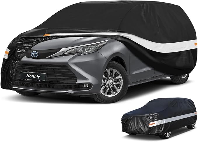 10 Layers Minivan Car Cover Waterproof All Weather for Automobiles,100% Waterproof Outdoor Car Covers Rain Snow UV Protection. Custom Fit Honda Odyssey,Toyota Sienna,Dodge Grand Caravan,etc