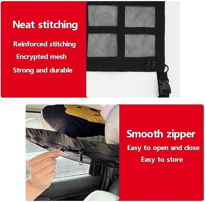Car Ceiling Cargo Net Roof Storage Organizer Mesh Hammock for Subaru Crosstrek 2013–2025 2026 GP/GU,Interior Mesh Hammock Zipper Pocket,Space Saving Road Trips Camping,70 * 50