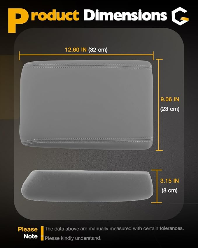 Center Console Lid, Fit for 2007-2016 GMC Acadia, 2008-2017 Chevy Traverse | Fit for Buick Enclave, 2007-2010 Saturn Outlook, Middle Console Armrest Cover Assembly, Replace OE#925-088 (Grey), 22905366