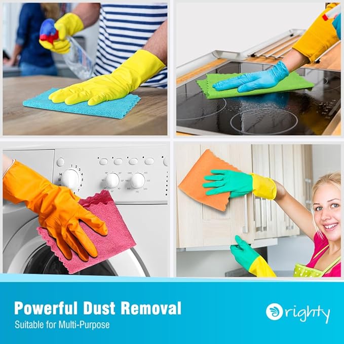 Orighty Microfiber Cleaning Cloth Bulk, 150 Pack Cleaning Rags 12x12 inch | Reusable Microfiber Towels for Cars, Ultra-Soft & Absorbent Lint Free Cloths for House, Kitchen