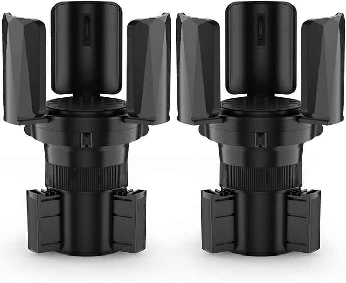 DYLEN 2Pack Cup Holder Expander with Expandable Arms, Fits 2.5-5.9" Bottles | Cup Holder Adapter Fits Owala/YETI/Hydro Flask/Stanley 12–64 oz; Most Large Bottles; Compatible with Round Cup Holders