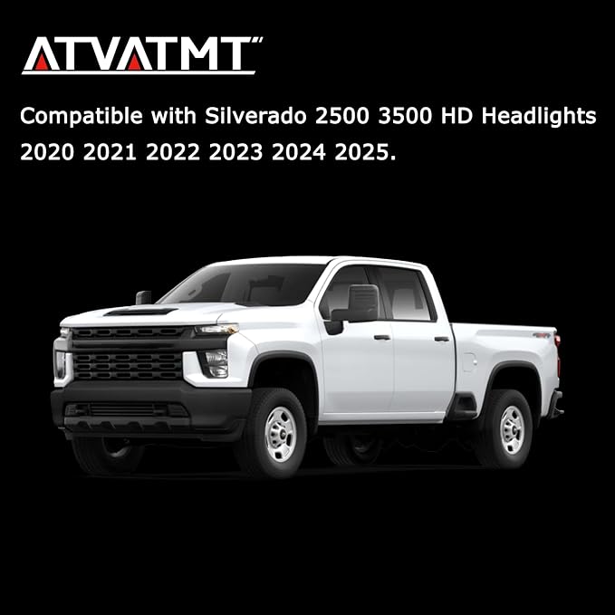 for 2022 2023 2024 2025 2026 Chevy Silverado 2500 3500 HD Headlight Assembly, H11 H9 WT/LT/Custom Headlight, 4-PACK.