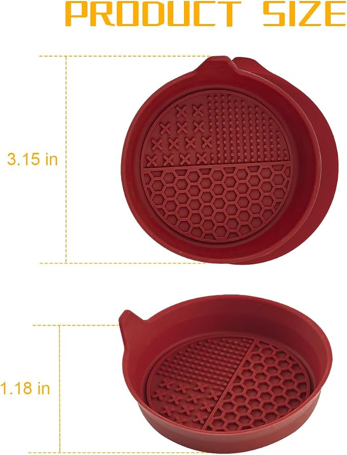 Mandark 4PCS Car Cup Holder Coaster, Silicone Anti-Slip Vehicle Insert Water Bottle Mat, Automotive Interior Insulation Drink Cup Pad Decor Accessories, Universal for SUV, Sedan, Truck (Wine Red)