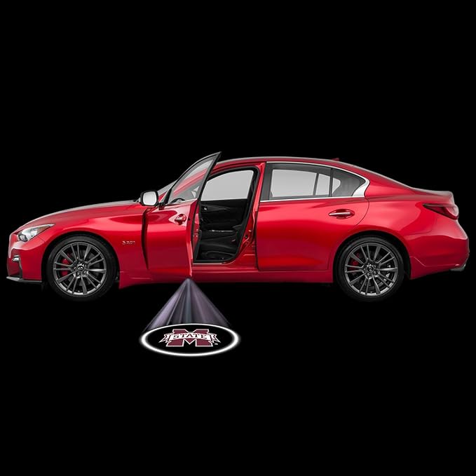Sporticulture American Football The Bulldogs Car Door Lights Logo Shadow Display - Officially Licensed NCAA Car Accessories - Show Your Team Pride - Battery Powered, Universal Fit