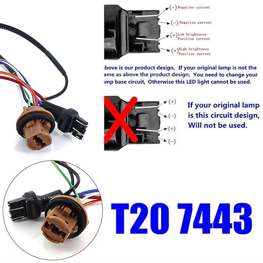 O-NEX LED Resistor Kit 7443 Turn Signal Bulb Relay Harness Adapter Anti Flicker Error Decoder Warning Canceller