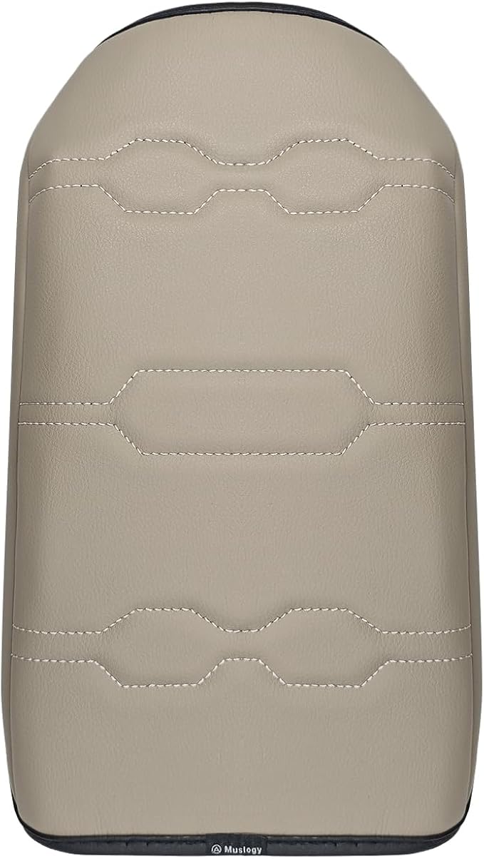 Muslogy Center Console Armrest Cover Fit for Ford Ranger 2024 2025 2026 Accessories, Comfort Armrest Pad Console Lid Cushion Vegan Leather Regular Thick (Sandstone)