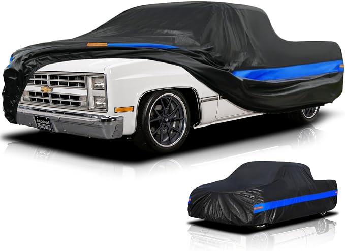 Pickup Truck Cover Waterproof All Weather, Outdoor Pickup Cover Sun Dust Protection, Fit Chevrolet C10 S10 Colorado, Ford F100 Ranger, GMC Canyou, Dodge Dakota etc (up to 210 inch)
