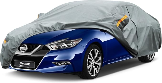 Kayme Heavy Duty Car Cover Custom Fit Nissan Maxima Waterproof All Weather for Automobiles, Full Exterior Covers Sun Rain UV Protection.（Deliver About 3-10 Days）