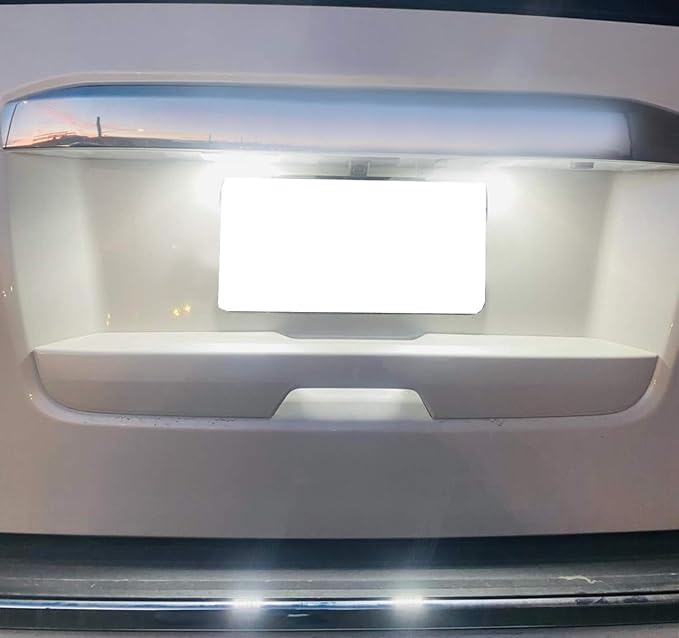 iJDMTOY OEM-Fit 3W Full LED License Plate Light Kit Compatible With 2015-20 Cadillac Escalade ATS, GMC Yukon, Chevy Tahoe Suburban Equinox, 16-up Malibu, 18-SMD Xenon White LED & Can-bus Error Free