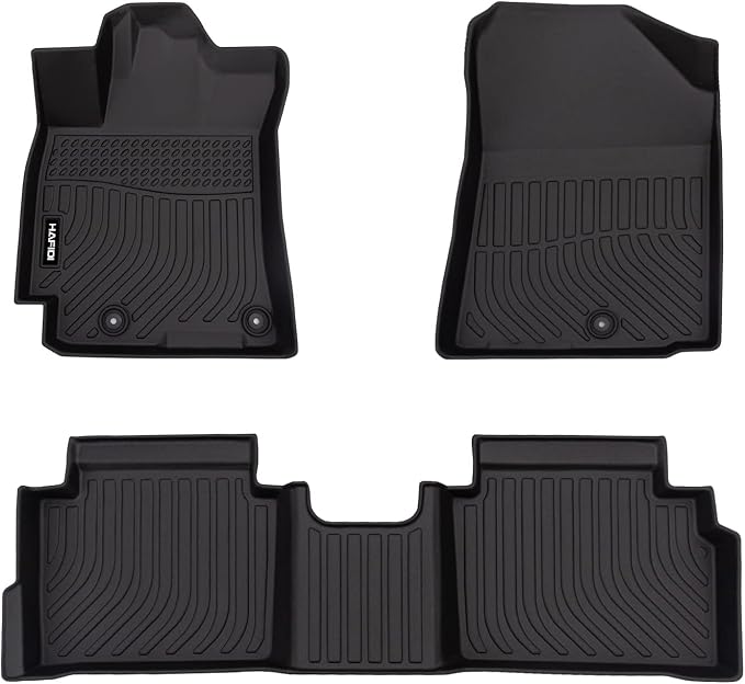 HAFIDI® Floor Mats Fit for 2019-2024 Kia Forte丨S丨EX丨FE丨LX丨LXS丨GT丨GT-Line丨All Weather Protection TPE Anti-Slip Automotive Floor Liners, Fits 1st & 2nd Row Full Set Custom Accessories, Black