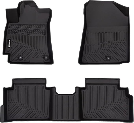 HAFIDI® Floor Mats Fit for 2019-2024 Kia Forte丨S丨EX丨FE丨LX丨LXS丨GT丨GT-Line丨All Weather Protection TPE Anti-Slip Automotive Floor Liners, Fits 1st & 2nd Row Full Set Custom Accessories, Black