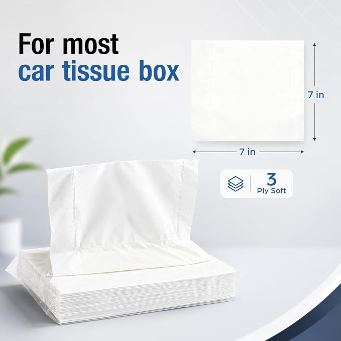 Car Tissue Refill 540 Sheets Facial Tissue Refills Travel Tissue Tubes Box(3-Ply 6 Packs)
