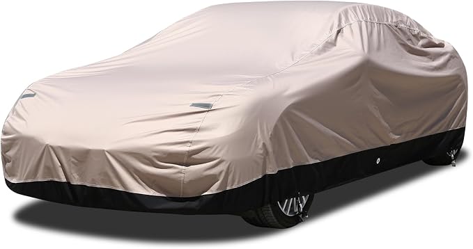 Car Cover Waterproof All Weather for Coupe Sports Sedan, Outdoor Oxford Heavy Duty Car Cover with Lock, Rain Snow Sun Protection Full Exterior Car Covers Universal Fit for Coupe (173"-182")